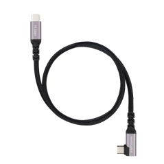 Câble Nanocable USB-C mâle, coudé à 90° - Puissance maximale : 100 W - Longueur : 0,5 m - Vitesse de transfert jusqu'à 10 Gbit/s