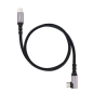 Câble Nanocable USB-C mâle coudé à 90° - Puissance maximale de 100 W - Longueur : 1 m - Vitesse de transfert jusqu'à 10 Gbit/s -