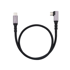 Câble Nanocable USB-C mâle coudé à 90° - Puissance maximale de 100 W - Longueur : 1 m - Vitesse de transfert jusqu'à 10 Gbit/s -