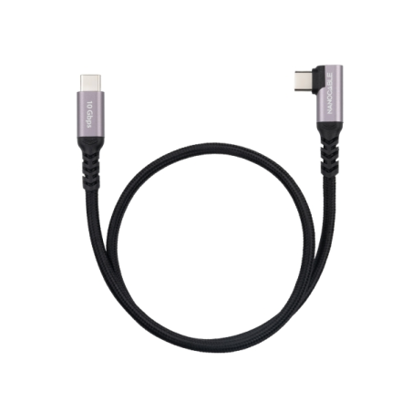 Câble Nanocable USB-C mâle coudé à 90° - Puissance maximale de 100 W - Longueur : 1 m - Vitesse de transfert jusqu'à 10 Gbit/s -