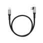 Câble Nanocable USB-C mâle coudé à 90° - Puissance maximale de 100 W - Longueur : 2 m - Vitesse de transfert jusqu'à 10 Gbit/s -