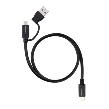 Câble Nanocable USB-C mâle - Puissance maximale : 60 W - Longueur : 0,5 m - Vitesse de transfert : jusqu’à 10 Gbit/s - Résolutio