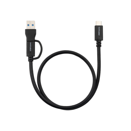 Câble Nanocable USB-C mâle - Puissance admissible jusqu'à 60 W - Longueur : 1 m - Vitesse de transfert jusqu'à 10 Gbit/s - Résol