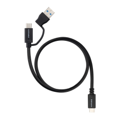 Câble Nanocable USB-C mâle - Puissance maximale : 60 W - Longueur : 2 m - Vitesse de transfert : jusqu’à 10 Gbit/s - Résolution