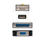 Imprimantes nanocâbles avec convertisseur USB vers série - Type A/M-RS232 DB9/M DB25/M - 1,8 m - Couleur Noir