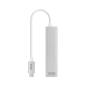 Convertisseur Nanocable USB-C vers Gigabit Ethernet + 3xUSB 3.0 - Aluminium - 15 cm - Couleur Argent