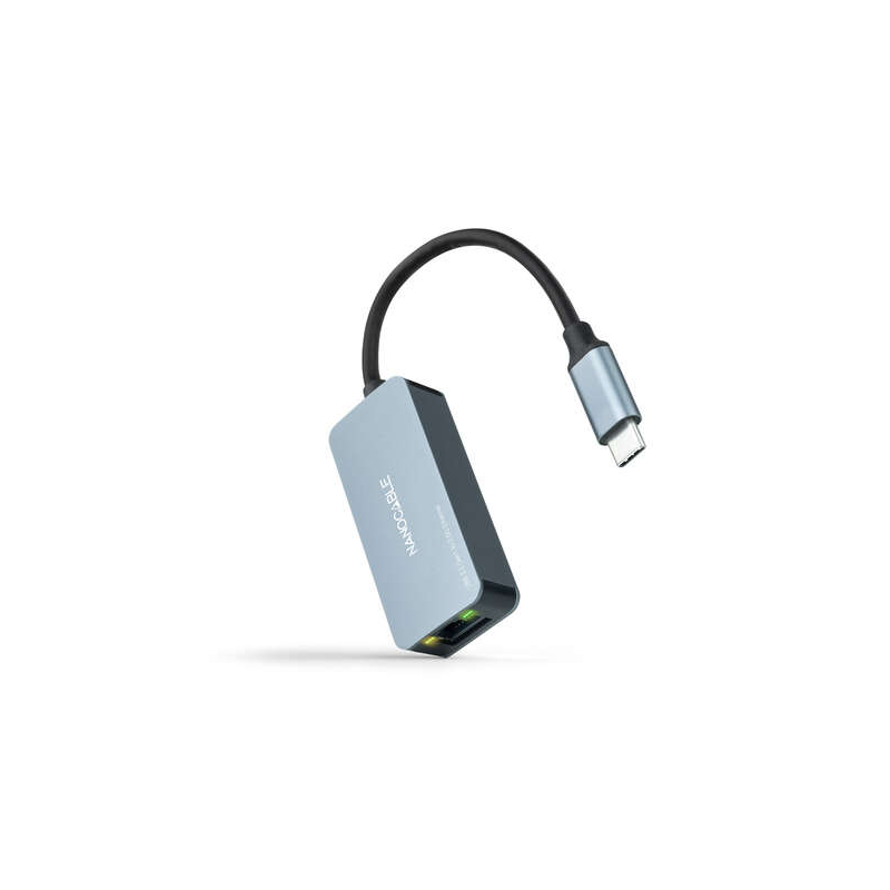 Convertisseur USB-C 3.2 GEN1 Ethernet 2.5G Nanocable 15cm - Couleur Gris