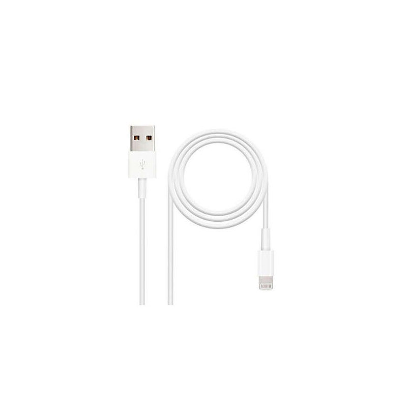 Câble USB-A 2.0 Mâle vers Lightning Mâle 1m - Couleur Blanc