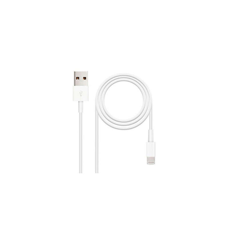 Câble USB-A 2.0 Mâle vers Lightning Mâle 2m - Couleur Blanc
