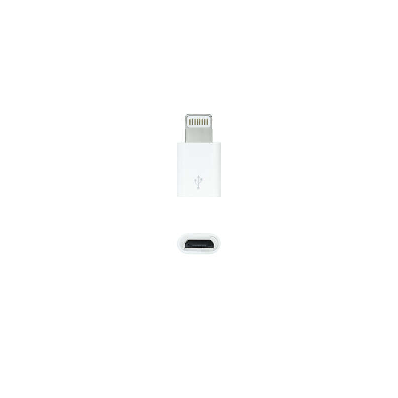 Adaptateur Nanocable Lightning vers Micro USB - Lightning/M-Micro B/H - Couleur Blanc