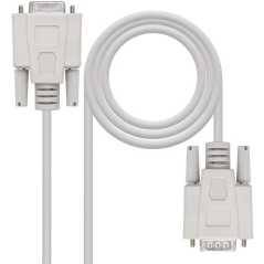 Nanocable Câble Série RS232 DB9 Mâle vers DB9 Femelle 1.80m - Couleur Beige