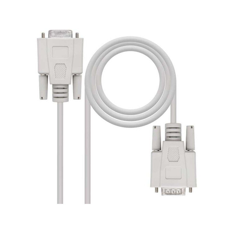 Nanocable Câble Série RS232 DB9 Mâle vers DB9 Femelle 1.80m - Couleur Beige