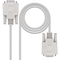 Nanocable Câble Série RS232 DB9 Mâle vers DB9 Femelle 3m - Couleur Beige