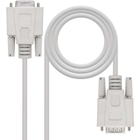 Nanocable Câble Série RS232 DB9 Mâle vers DB9 Femelle 3m - Couleur Beige