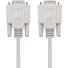 Nanocable Câble Série RS232 DB9 Mâle vers DB9 Femelle 3m - Couleur Beige
