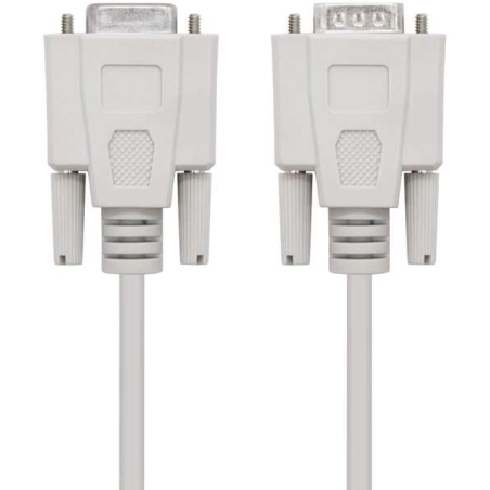 Nanocable Câble Série RS232 DB9 Mâle vers DB9 Femelle 3m - Couleur Beige
