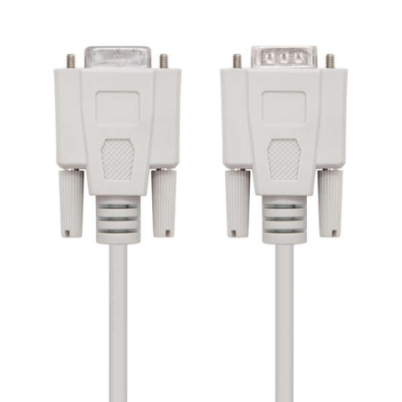 Nanocable Câble Modem Série DB9 Mâle vers DB9 Femelle 1.80m - Couleur Beige