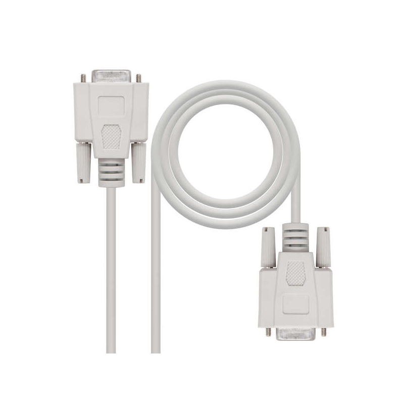 Nanocable Câble Modem Série DB9 Femelle vers DB9 Femelle 1.80m - Couleur Beige