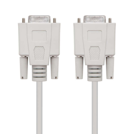 Nanocable Câble Modem Série DB9 Femelle vers DB9 Femelle 1.80m - Couleur Beige