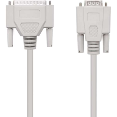 Nanocable Câble Modem Série DB9 Femelle vers DB25 Mâle 1.80m - Couleur Beige