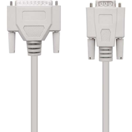 Nanocable Câble Modem Série DB9 Femelle vers DB25 Mâle 1.80m - Couleur Beige