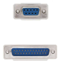 Nanocable Câble Modem Série DB9 Femelle vers DB25 Mâle 1.80m - Couleur Beige