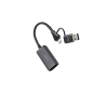 Carte d'acquisition vidéo Nanocable - HDMI 4K femelle - USB-C mâle - Adaptateur USB-A - Multi-système - Gris foncé