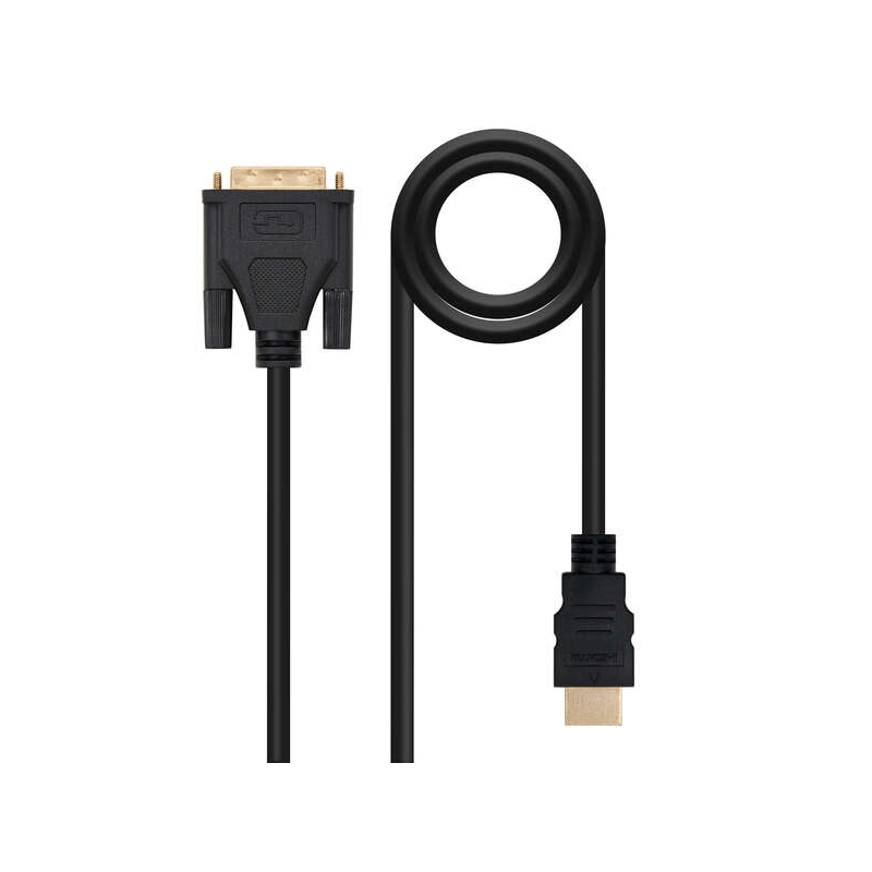 Câble Nanocable DVI 18+5 Mâle vers HDMI Mâle 1.80m - Couleur Noir