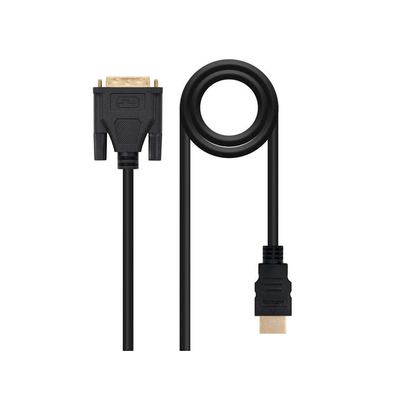 Câble Nanocable DVI 18+5 Mâle vers HDMI Mâle 3m - Couleur Noir