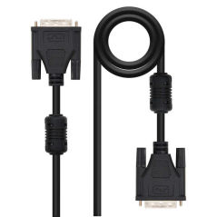 Câble Nanocable DVI Dual Link 24+1 Mâle vers DVI 24+1 Mâle 5m - Couleur Noir