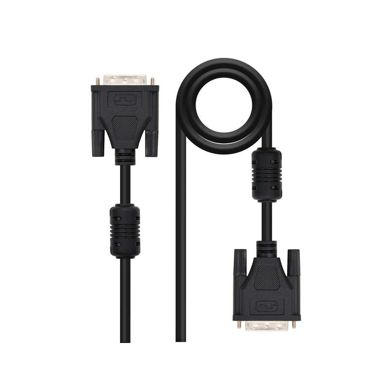 Câble Nanocable DVI Dual Link 24+1 Mâle vers DVI 24+1 Mâle 5m - Couleur Noir