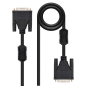 Câble Nanocable DVI Dual Link 24+1 Mâle vers DVI 24+1 Mâle 5m - Couleur Noir