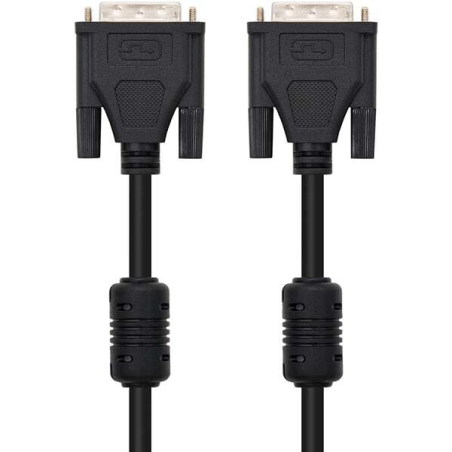 Câble Nanocable DVI Dual Link 24+1 Mâle vers DVI 24+1 Mâle 5m - Couleur Noir