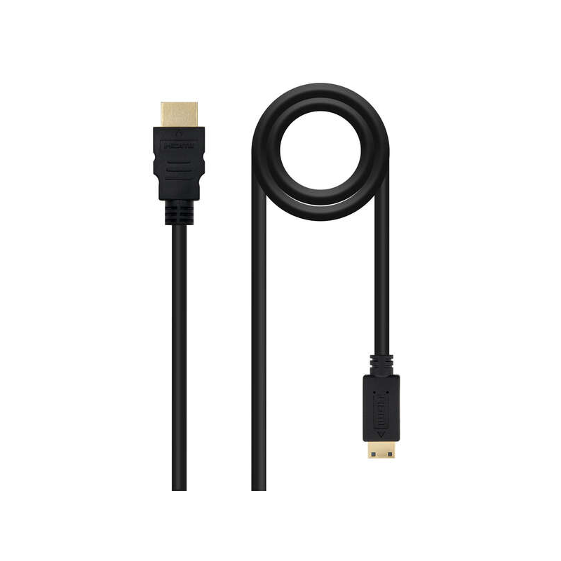 Câble Nanocable HDMI v1.3 Mâle vers Mini HDMI Mâle 1.80m - Couleur Noir
