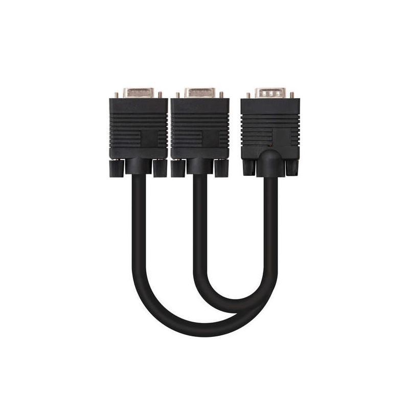 Câble répartiteur Nanocable SVGA - HDB15/M-2xHDB15/H - 45 cm - Couleur noire