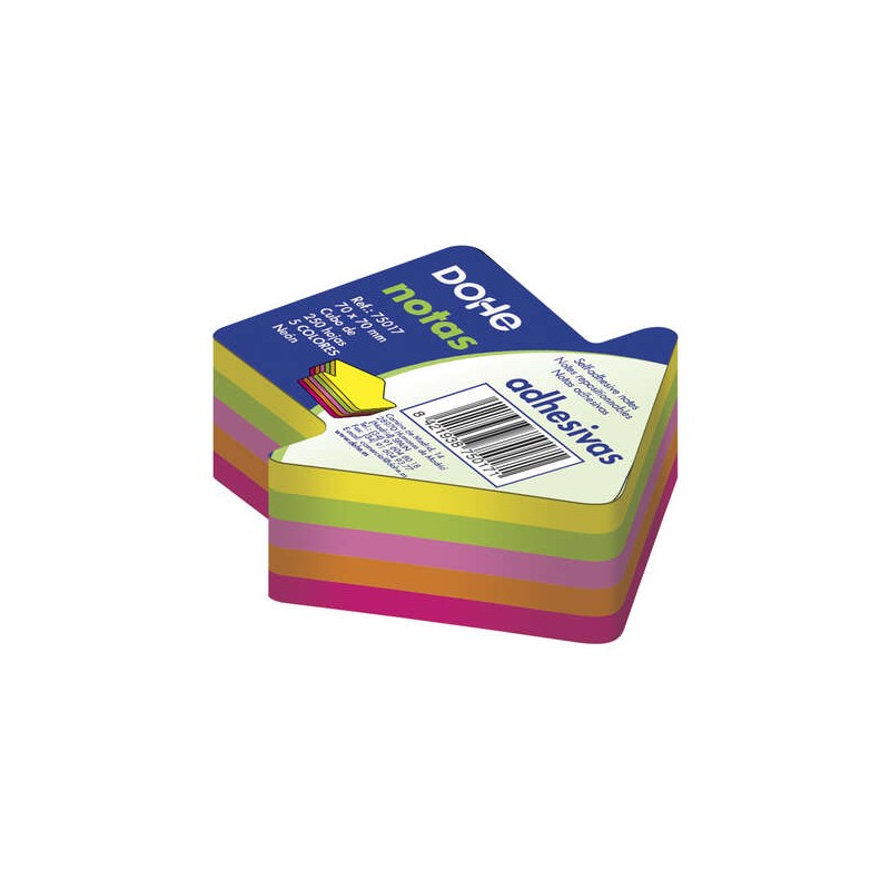 LOT de 12 Cubes de notes repositionnables Dohe - 75mmx75mm - Cube de 250 feuilles - Papier 75gr - Idéal pour le bureau et