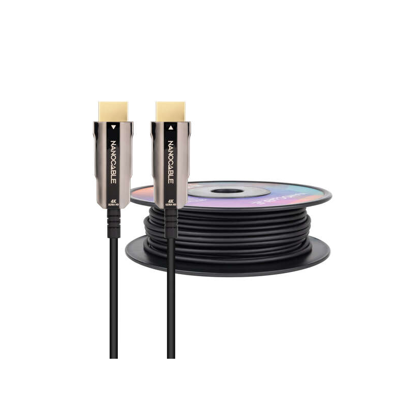 Câble Nanocable HDMI v2.0 Mâle vers HDMI v2.0 Mâle 80m - 4K@60Hz 18Gbps - Couleur Noir