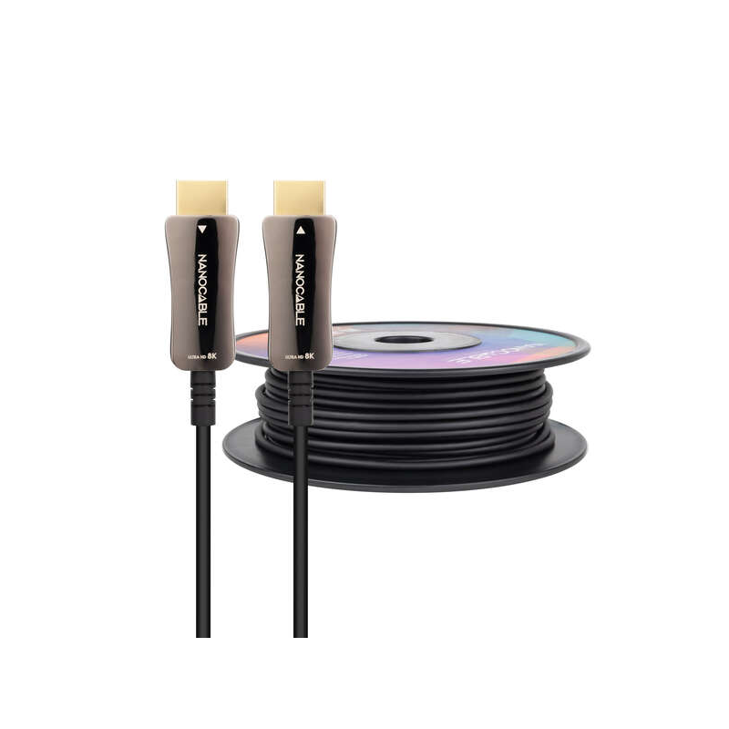 Nano Câble HDMI v2.1 Mâle vers HDMI v2.1 Mâle 30m - 8K@60Hz 4K@120Hz 48Gbps - Couleur Noir
