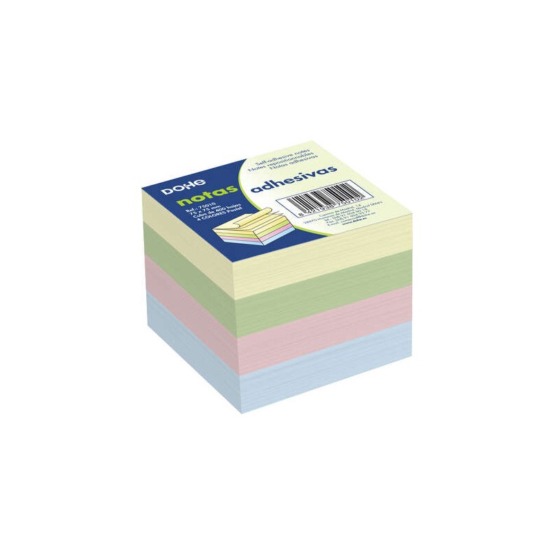 LOT de 6 Cubes de notes repositionnables Dohe - 75gr - Cube de 400 feuilles - Idéal pour le bureau et l'école