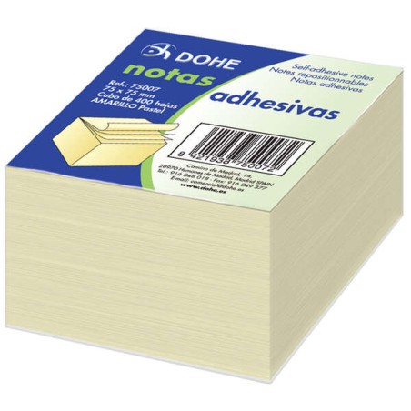 ✅ LOT de 6 Dohe Cubes Notes Repositionnables Jaune - 75 mm - Cube de 400 Feuilles - Papier 75gr - Idéal pour Bu en stock