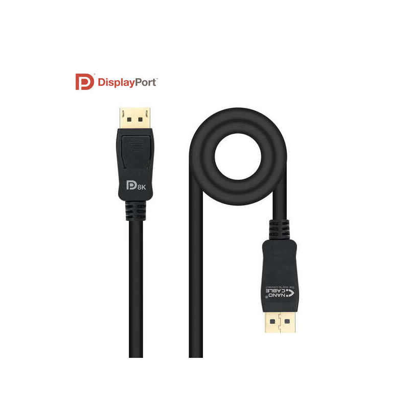 Câble Nanocâble Displayport 1.4 Certif. Vesa DP/M-DP/M 0.5m - Couleur Noir