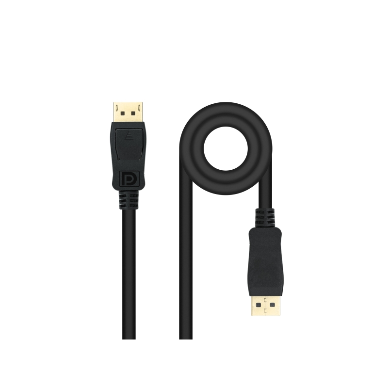 Câble Nanocable Displayport 1.4 DP/M-DP/M - Longueur 0,5 m - Prend en charge les résolutions vidéo jusqu'à 8K - Couleur Noir