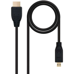 Câble Micro HDMI v1.4 Mâle vers HDMI v1.4 Mâle Nanocable 0.80m - Haut Débit - Couleur Noir