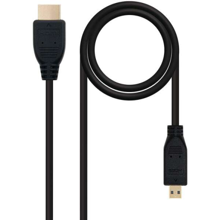 Câble Micro HDMI v1.4 Mâle vers HDMI v1.4 Mâle Nanocable 0.80m - Haut Débit - Couleur Noir