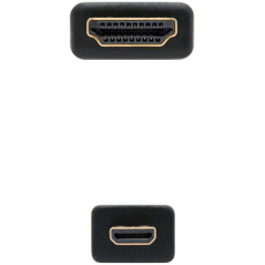 Câble Micro HDMI v1.4 Mâle vers HDMI v1.4 Mâle Nanocable 0.80m - Haut Débit - Couleur Noir