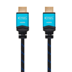 Câble Nanocable HDMI v2.0 Mâle vers HDMI v2.0 Mâle 2m - 4K@60Hz 18Gbps - Haut Débit - Revêtement Nylon Tressé - Couleur Noir/Ble