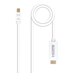 Nanocable Câble Convertisseur Mini DP Mâle vers HDMI v1.4 Mâle 5m - Couleur Blanche