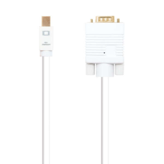 Nanocable Câble Convertisseur Mini DP Mâle vers VGA Mâle 5m - Couleur Blanche