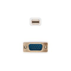 Nanocable Câble Convertisseur Mini DP Mâle vers VGA Mâle 5m - Couleur Blanche