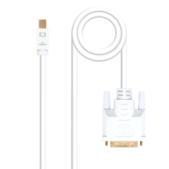 Nanocable Câble Convertisseur Mini DP Mâle vers DVI Mâle 5m - Couleur Blanche